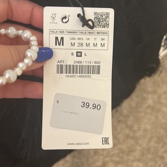 New with tags Zara fringe black mini skirt - Picture 4 of 4